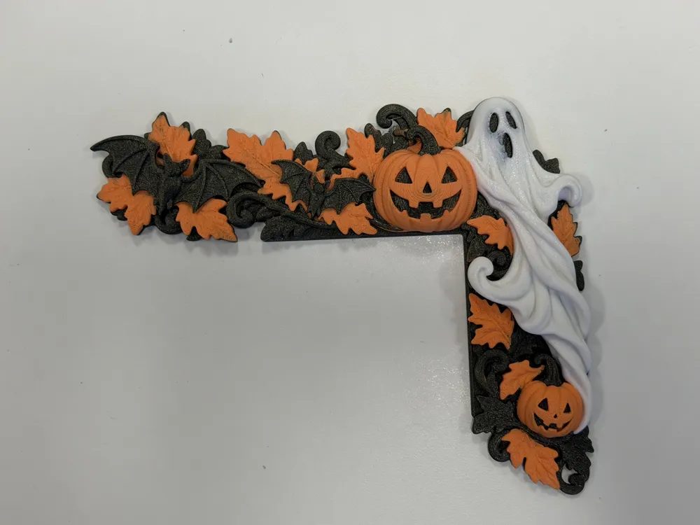 Decoração de Porta Halloween 3D – Fantasma e Abóboras