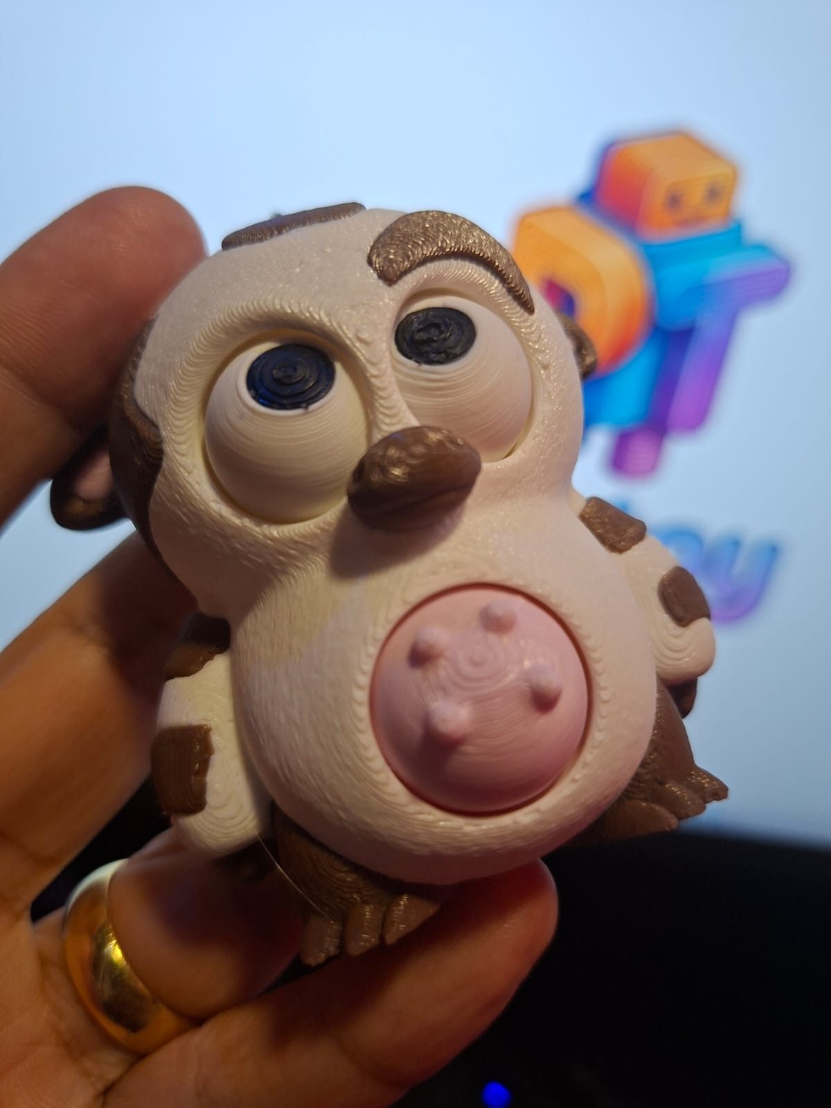 Chaveiro Sensorial Vaquinha 3D – Olhos que se Movimentam