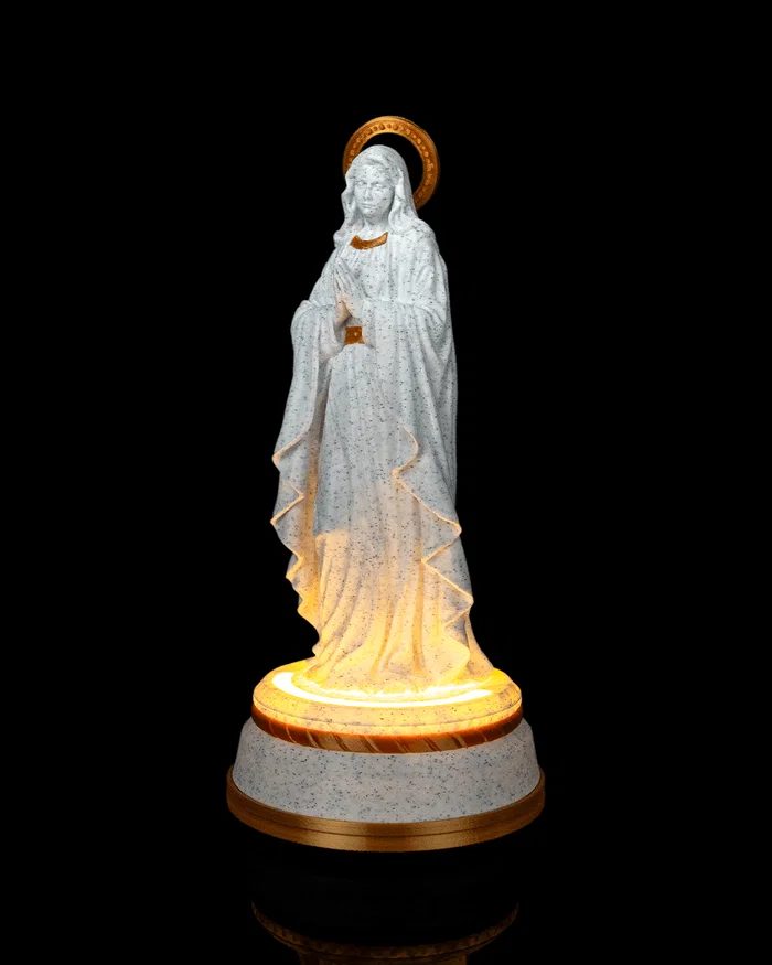 Nossa Senhora Iluminada – Escultura 3D com LED 12V | 16 cm