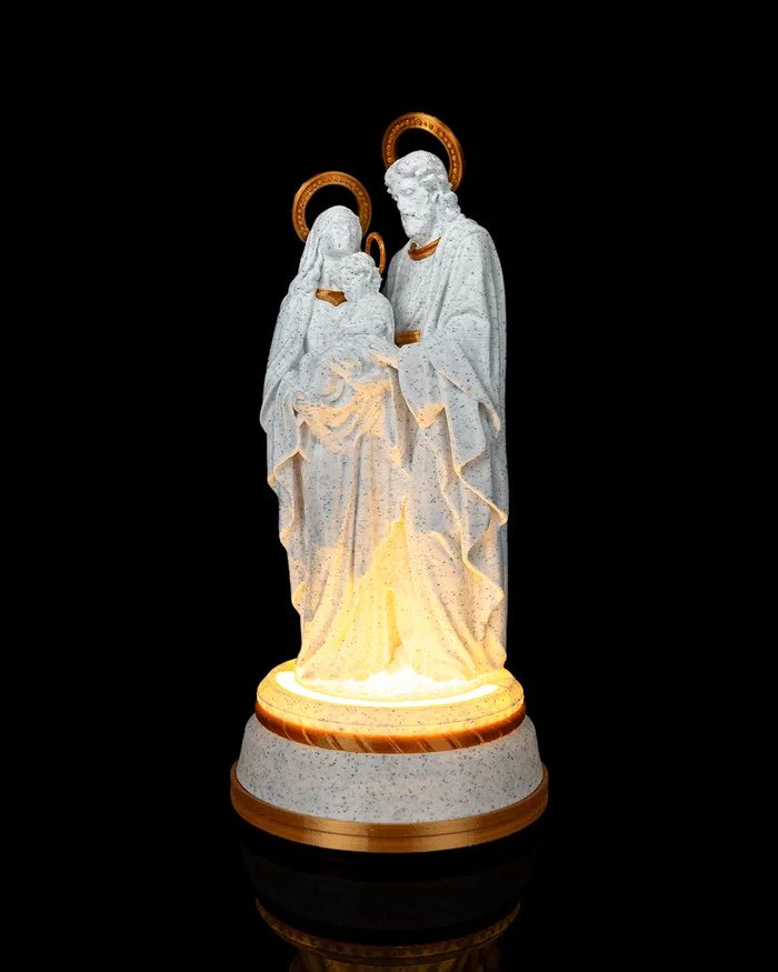 Sagrada Família Iluminada – Escultura 3D com LED 12V | 16 cm